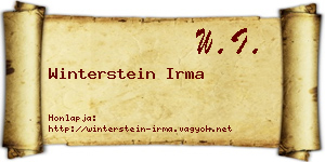 Winterstein Irma névjegykártya